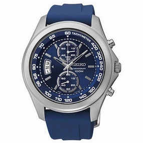 Seiko SNN261 Men's Chrono Blue Dial Blue Rubber Strap Quartz Watch
