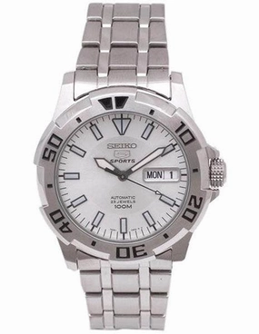 Seiko SNZJ37 Men's Stainless Steel White Dial Automatic Watch
