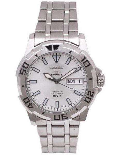 Seiko SNZJ37 Men's Stainless Steel White Dial Automatic Watch