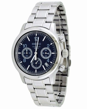 Seiko SSB005 Men's SS Chronograph Blue Dial Quartz Watch