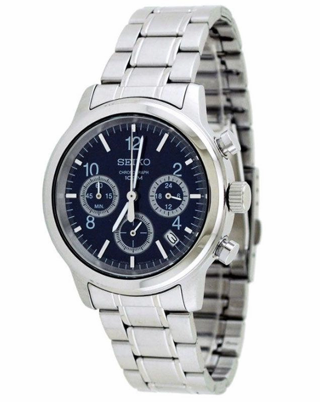 Seiko SSB005 Men's SS Chronograph Blue Dial Quartz Watch