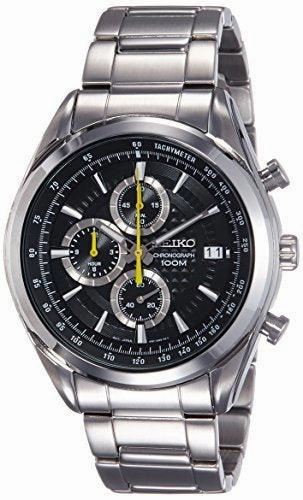 SEIKO SSB175P1,Men's Chronograph,Stainless Steel Case & Bracelet,Black Dial,100m WR,SSB175