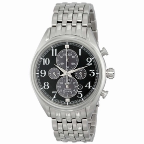 Seiko SSC207 Men's Solar Chronograph Black Dial Steel Bracelet Alarm Watch