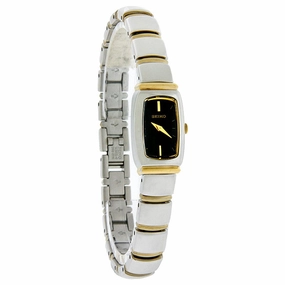 Seiko SUJE22 Women's Black Dial Two Tone Yellow Gold Steel Bracelet Watch