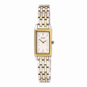 Seiko SUJF76 Women's Dress White Dial Two Tone Stainless Steel Bracelet Watch