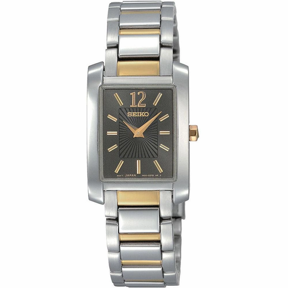Seiko SUJG15 Women's Two Tone Solid Stainless Steel Bracelet Charcoal Dial Watch