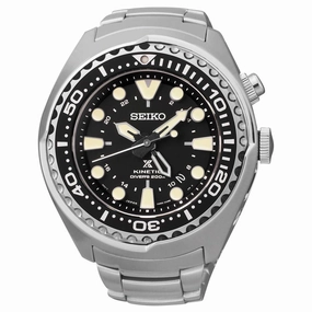 Seiko SUN019 Men's X Prospex Black Dial Stainless Steel GMT Diver Kinetic Watch