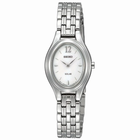 Seiko SUP005 Women's Solar White Dial Steel Bracelet Power Reserve Watch