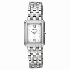 Seiko SUP009 Women's Solar Silver Square Dial Stainless Steel Watch