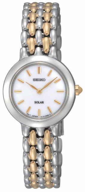Seiko SUP049 Women's Two Tone Silver Dial Stainless Steel Watch
