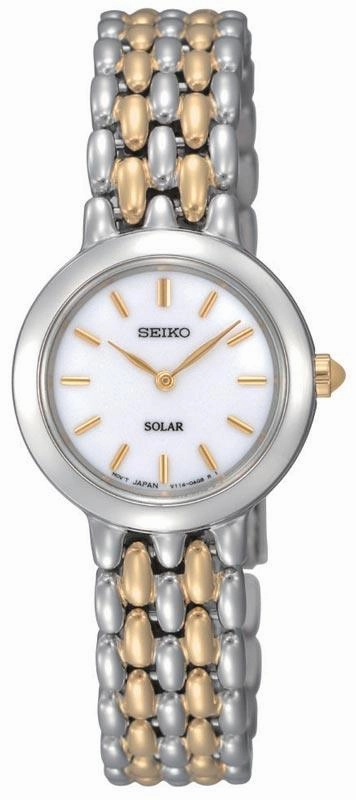 Seiko SUP049 Women's Two Tone Silver Dial Stainless Steel Watch