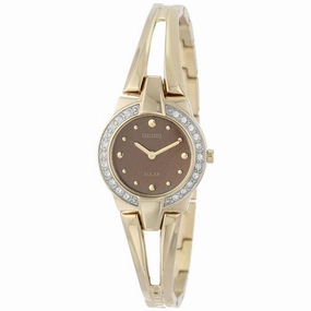 Seiko SUP208 Women's Tressia Solar Brown Dial Gold Plated Steel Quartz Watch