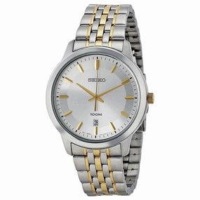 Seiko SUR033 Men's Classic Quartz Silver Dial Two Tone Stainless Steel Watch