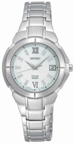 Seiko SUT021 Women's Quartz  Solar Powered Stainless Steel Watch