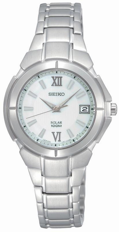 Seiko SUT021 Women's Quartz  Solar Powered Stainless Steel Watch