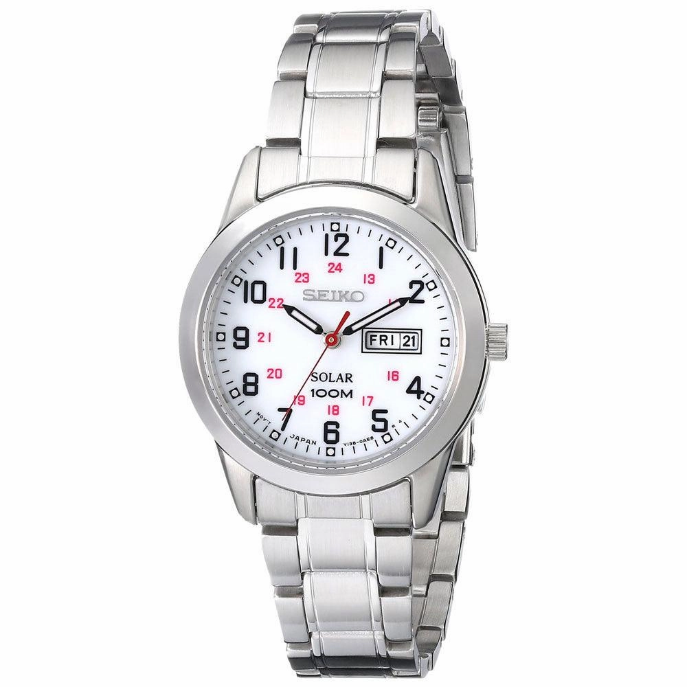 Seiko SUT167 Women's Solar White Dial Stainless Steel Bracelet Watch