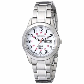 Seiko SUT167 Women's Solar White Dial Stainless Steel Bracelet Watch