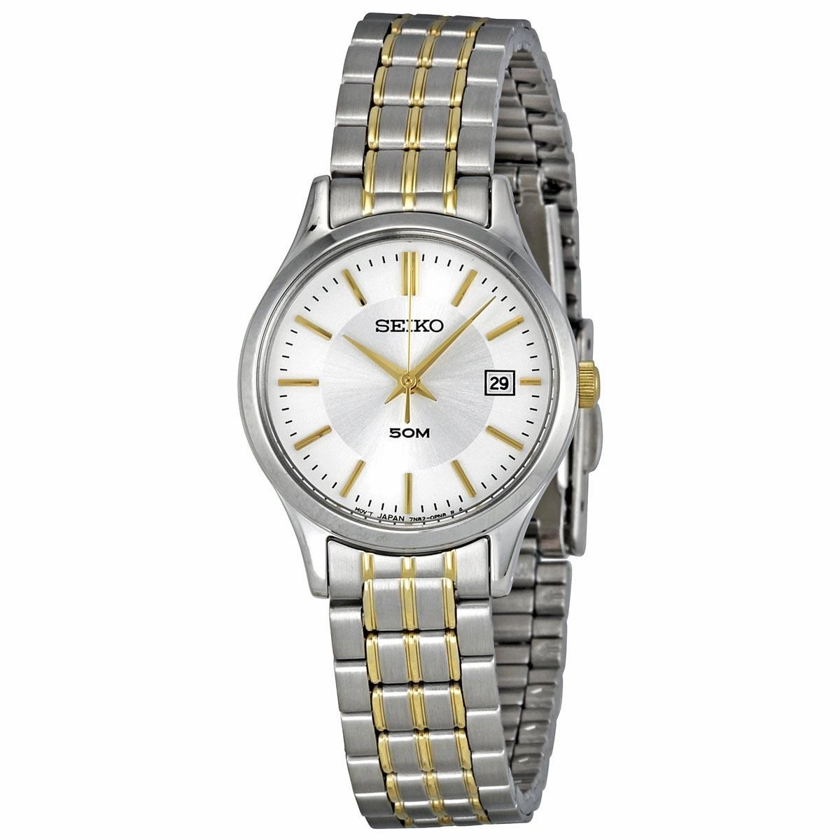 Seiko SXDC39 Women's Dress Silver Tone Dial Quartz Stainless Steel Bracelet Watch