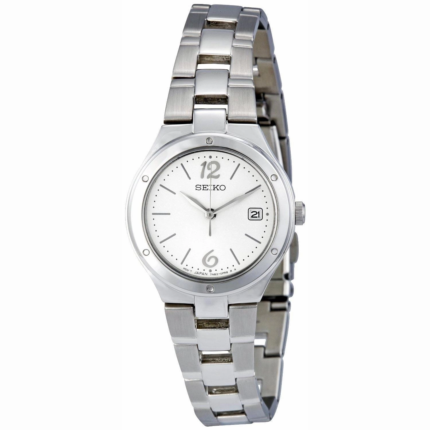 Seiko SXDC47 Women's Stainless Steel White Dial Quartz Watch