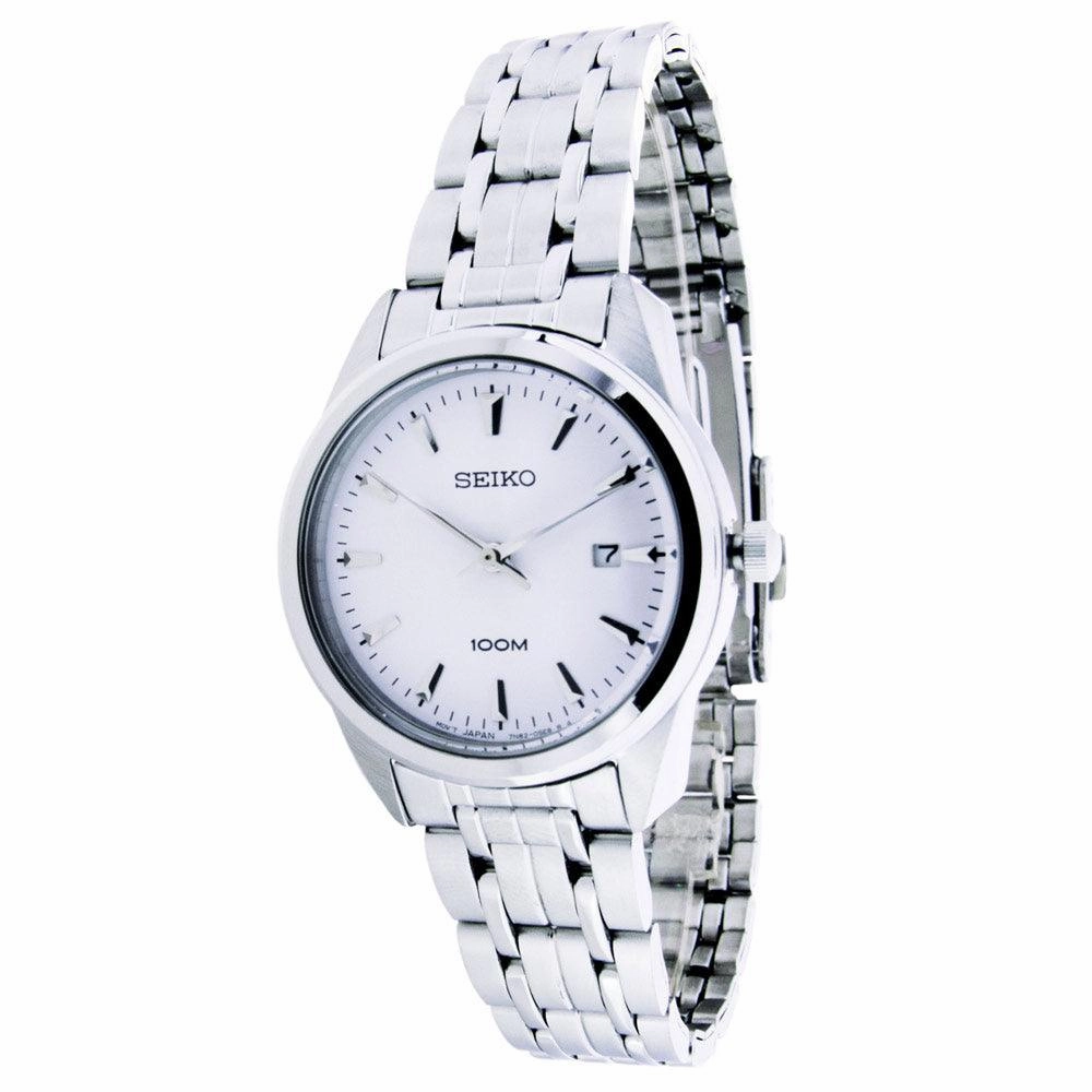 Seiko SXDE61 Women's White Dial Stainless Steel Bracelet Watch