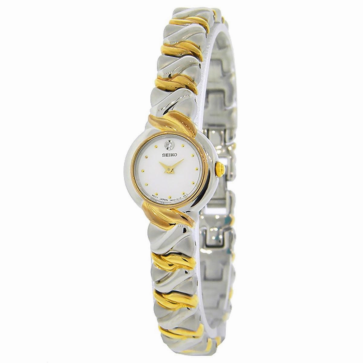 Seiko SXJZ38 Women's Diamond Quartz White Dial Two Tone Steel Watch