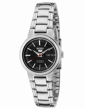 Seiko SYME43 Women's Black Dial Stainless Steel Watch