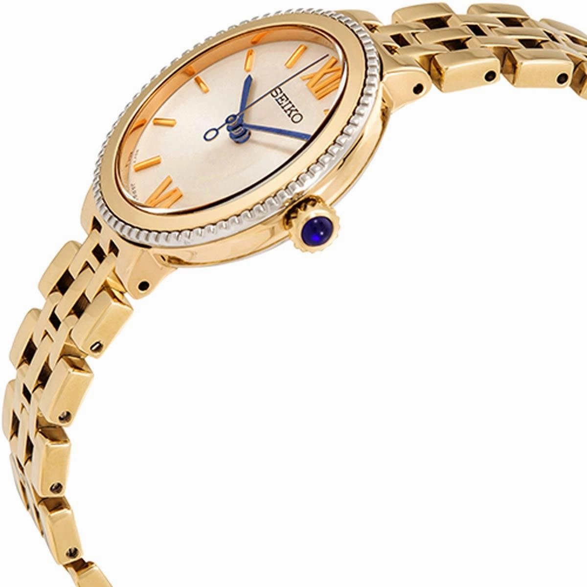 Seiko Women's Quartz Watch - Silver Tone Dial Yellow Gold Steel Bracelet | SRZ512P1