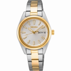 Seiko Women's Watch - Classic Quartz Silver Tone Dial Two Tone Bracelet | SUR454P1
