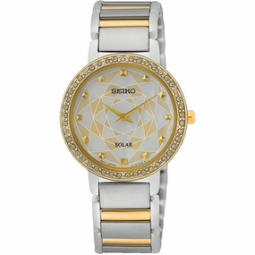 Seiko Women's Watch - Discover More Silver, Gold Dial Plated Steel Bracelet | SUP454