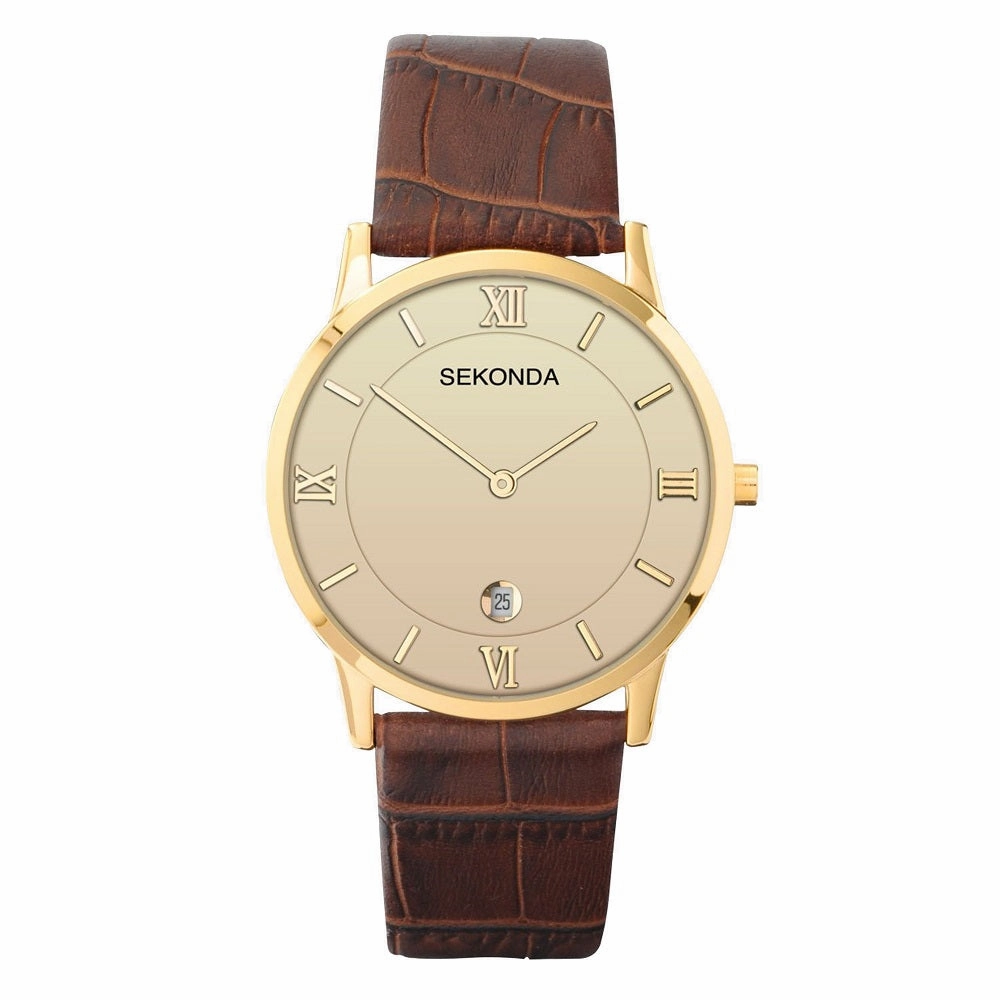 Sekonda Brown Leather Strap Mens Watch 1041