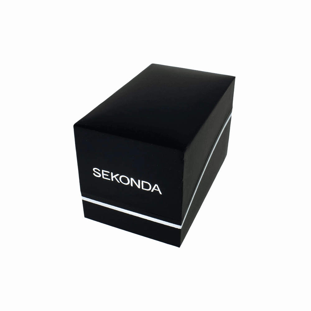 Sekonda Dual Time Brown Leather Strap Men's Watch 1380