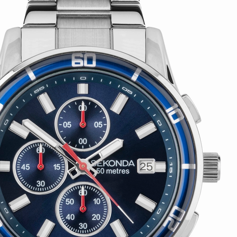 Sekonda Midnight Sports Chronograph Mens Watch Blue Dial 30207