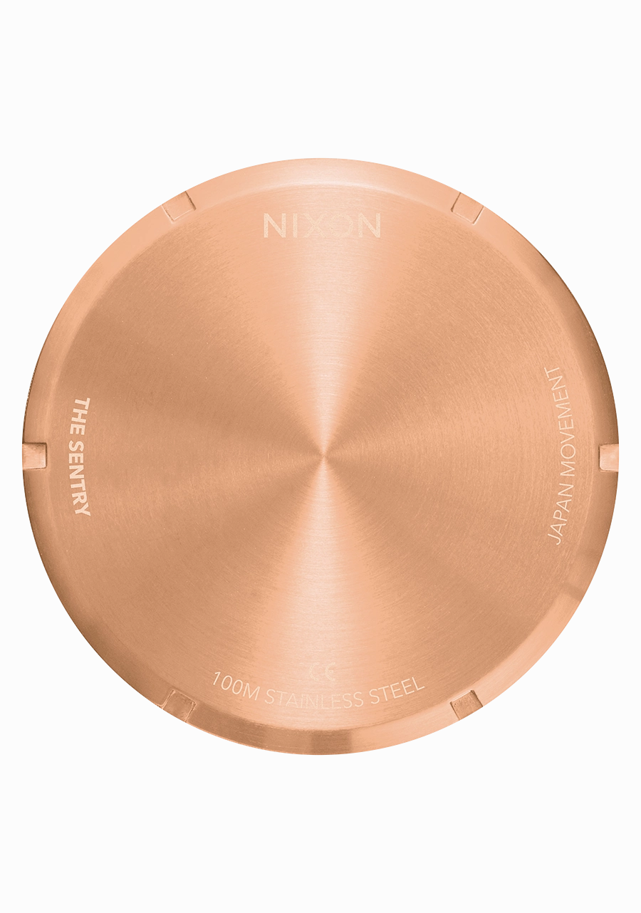 Sentry Leather - Rose Gold / Gunmetal / Brown