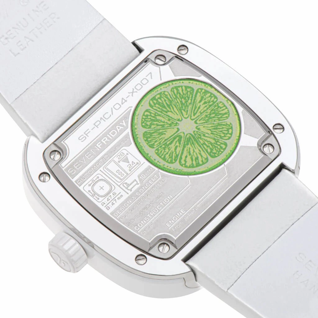 SEVENFRIDAY P-Series Caipi Automatic White Ceramic White Leather Strap Mens Watch P1C/04