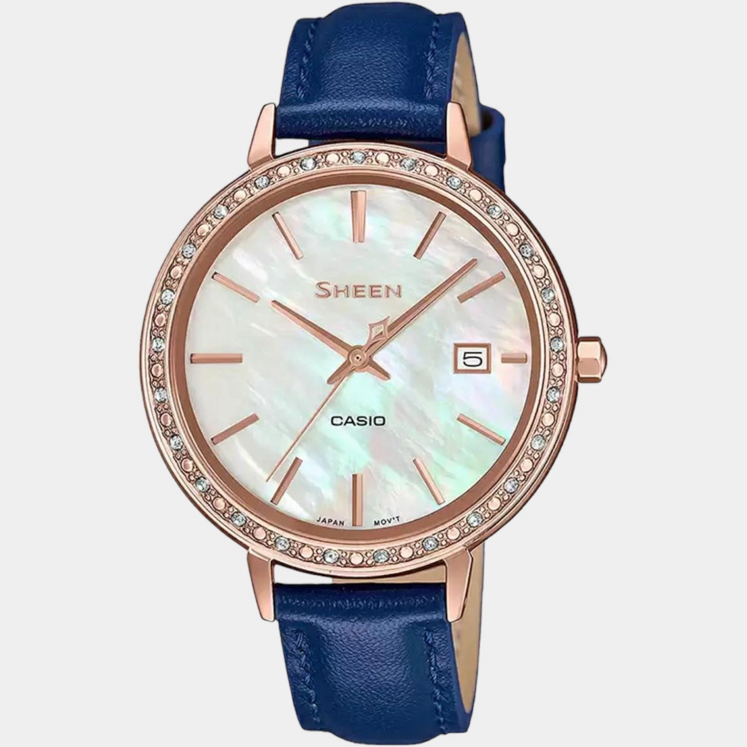 Sheen Women's Analog Leather Watch SX245 - SHE-4052PGL-7AUDF