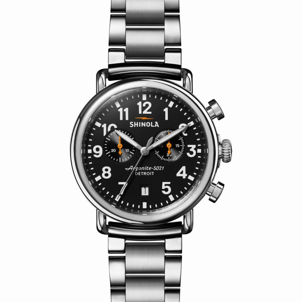 Shinola Runwell Chrono 41mm, Stainless Steel/Black Dial