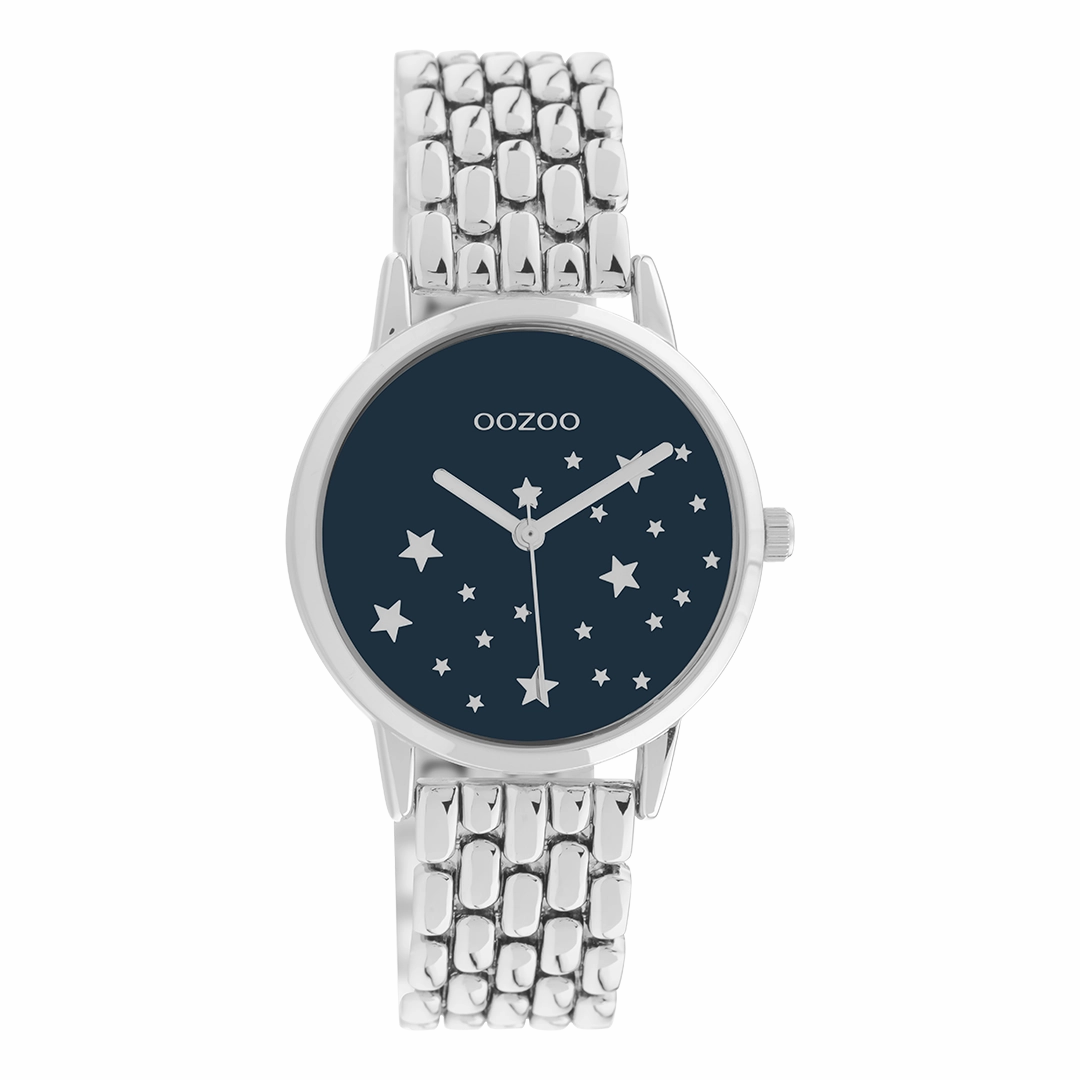 Silver coloured OOZOO watch with stainless steel bracelet - C11026