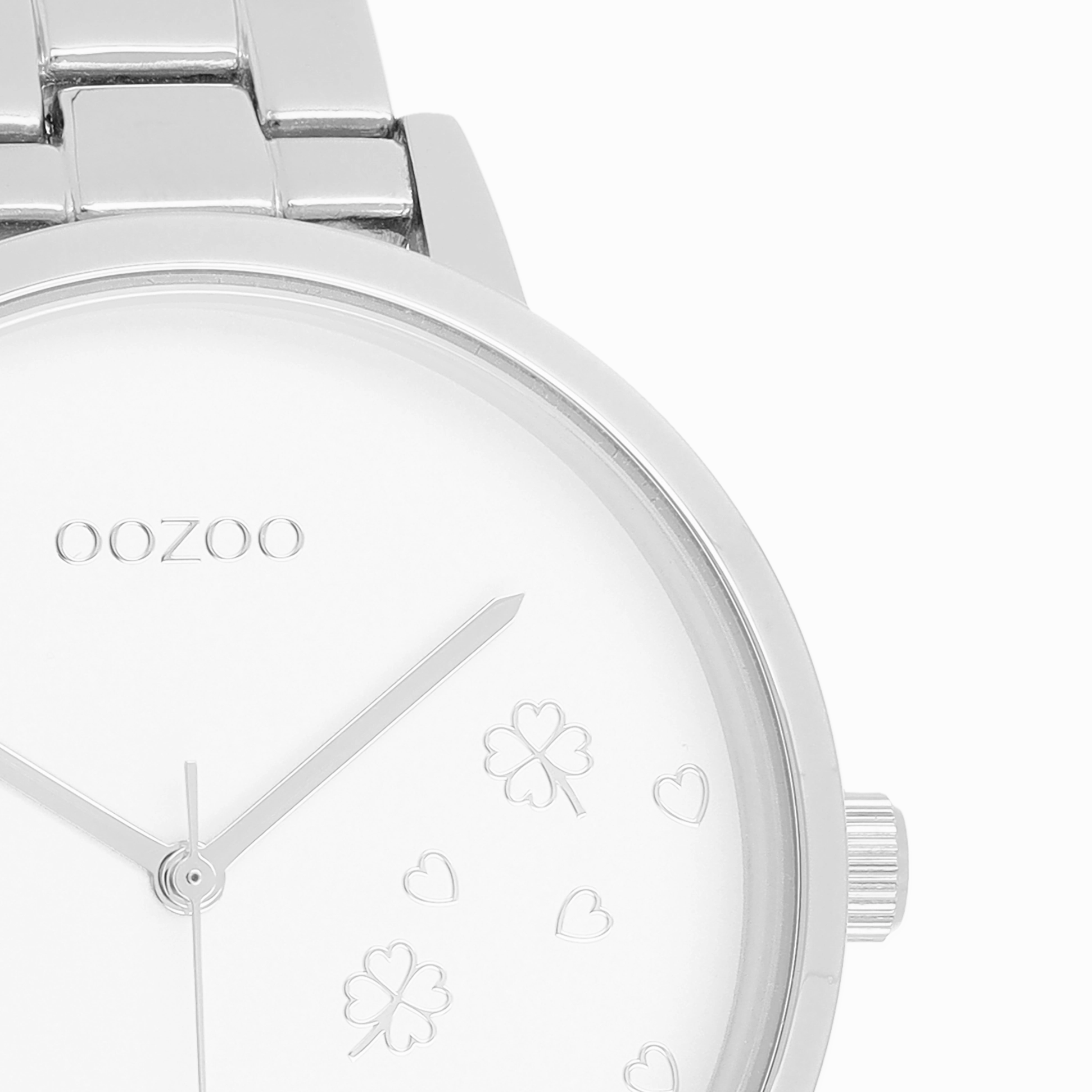 Silver coloured OOZOO watch with stainless steel bracelet - C11120
