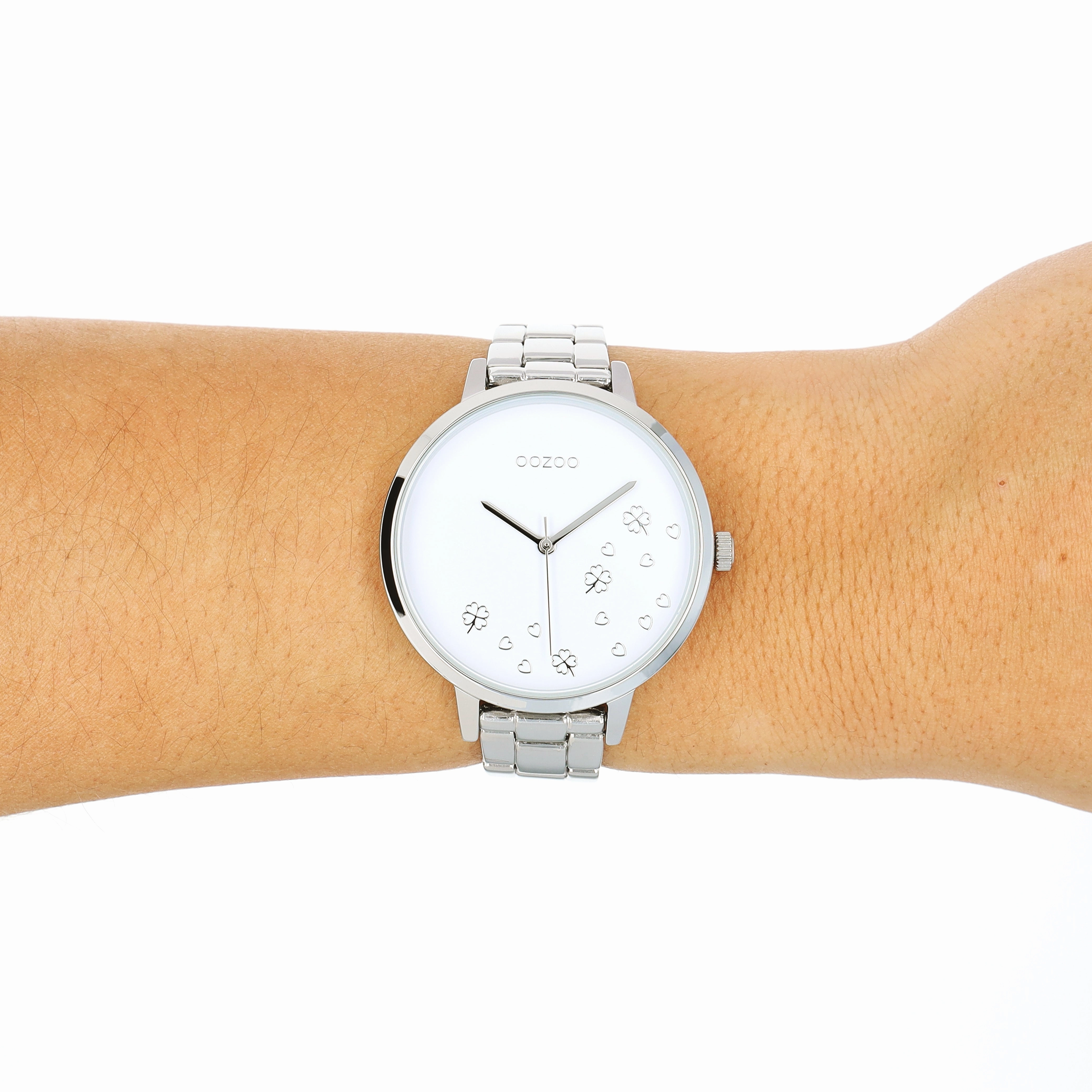 Silver coloured OOZOO watch with stainless steel bracelet - C11120