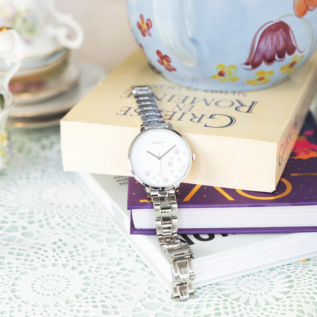 Silver coloured OOZOO watch with stainless steel bracelet - C11120