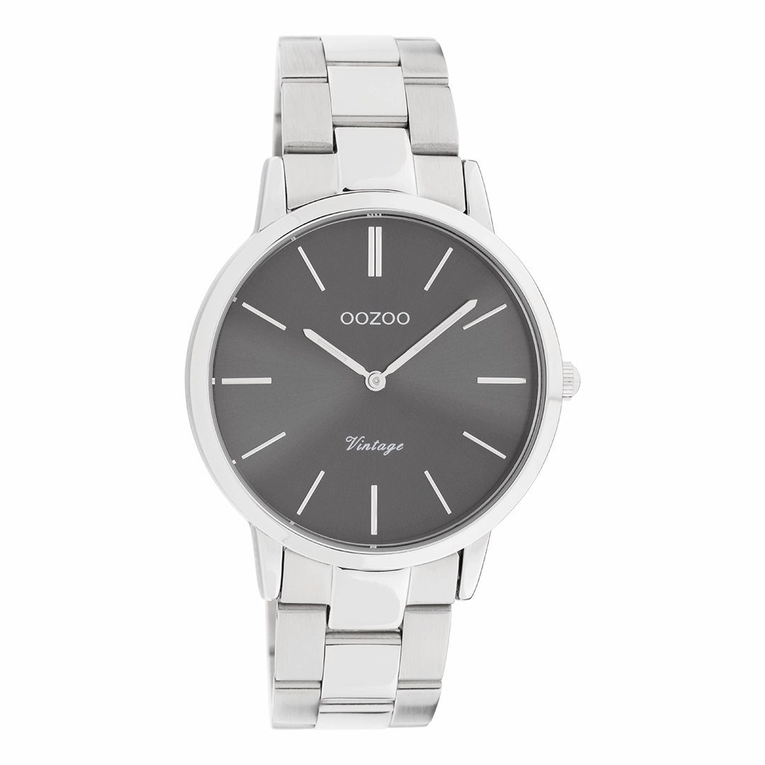 Silver coloured OOZOO watch with stainless steel bracelet - C20030