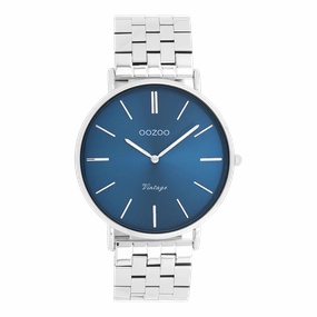 Silver coloured OOZOO watch with stainless steel bracelet - C20401