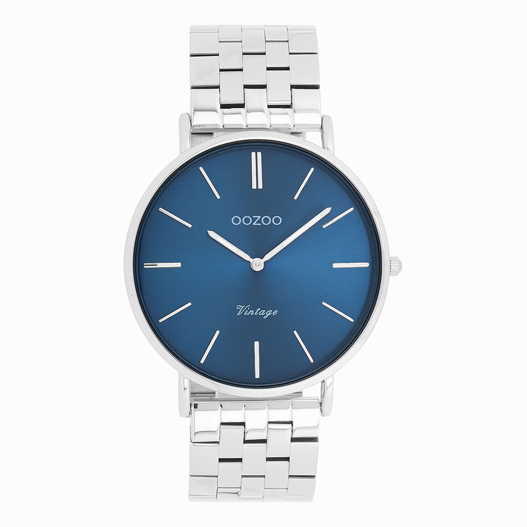 Silver coloured OOZOO watch with stainless steel bracelet - C20401