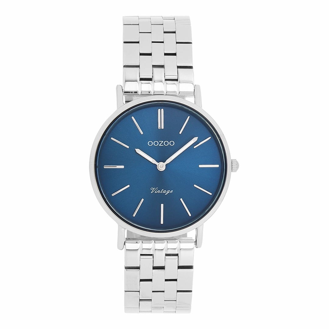 Silver coloured OOZOO watch with stainless steel bracelet - C20406