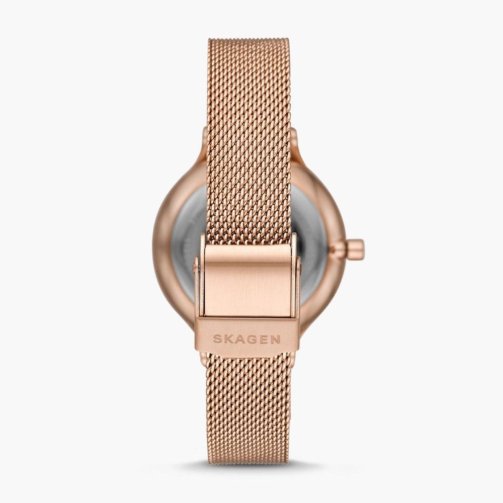 Skagen Anita Three-Hand Rose-Tone Steel Mesh Watch SKW2865