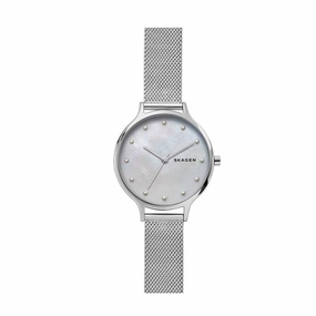 SKAGEN SKW2775 Anita Mother of Pearl Silver Tone Steel Women's Mesh Watch