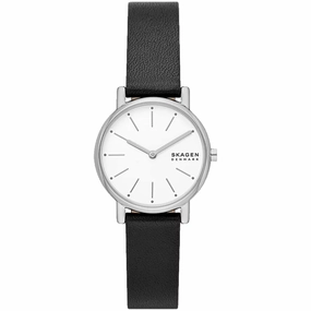 Skagen Women's Watch - Signatur Lille Quartz White Dial Leather Strap | SKW3120