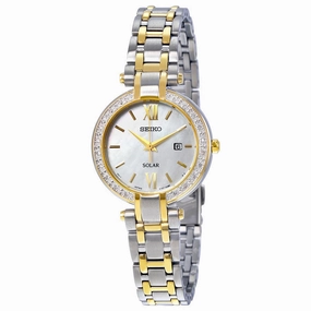Solar Mother Of Pearl Two-Tone Womens Watch