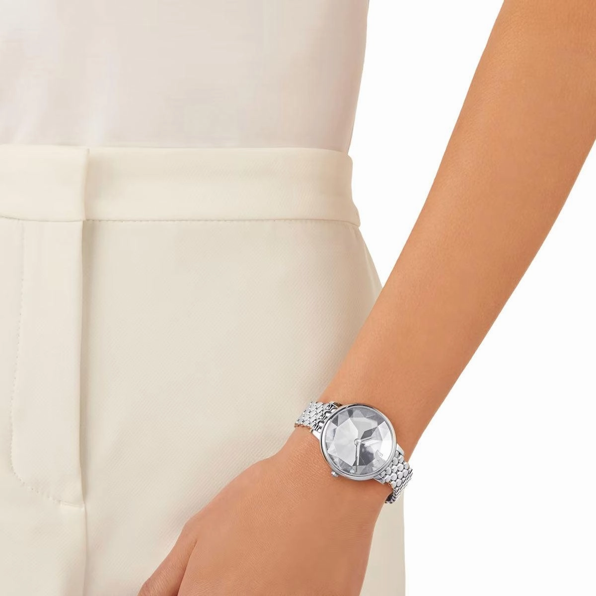 Swarovski Women's Quartz Watch - Crystal Lake Silver Tone Case Bracelet | 5416017