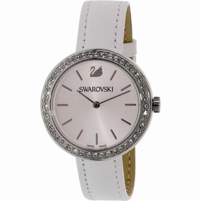 Swarovski Women's Strap Watch - Daytime Silver Dial White Leather | 5095603